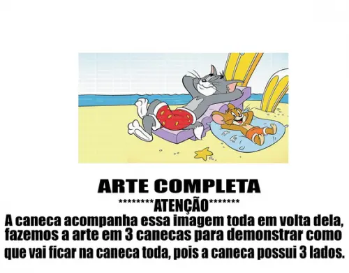 Caneca Polímero Tom e Jerry Personalizada