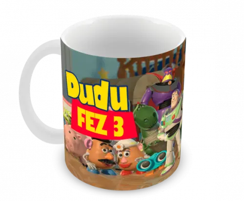 Caneca Polímero Toy Story com Nome Personalizada
