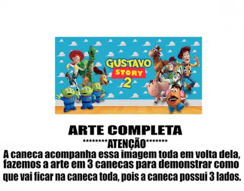 Caneca Polímero Toy Story Seu Nome Personalizada