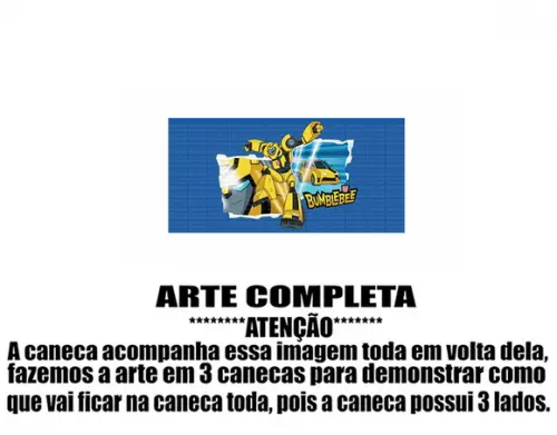 Caneca Polímero Transformers Bumblebee Desenho Personalizada