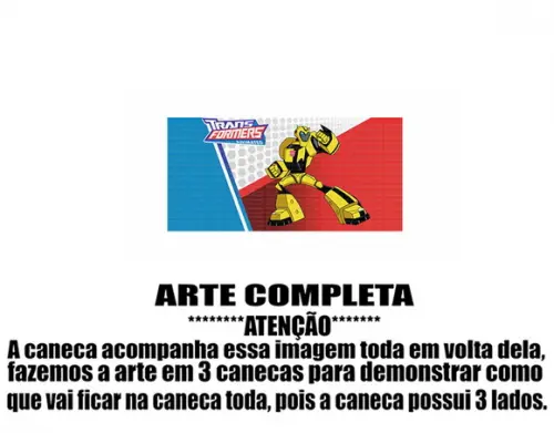 Caneca Polímero Transformers Bumblebee Desenho Personalizada