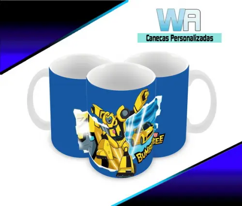 Caneca Polímero Transformers Bumblebee Desenho Personalizada