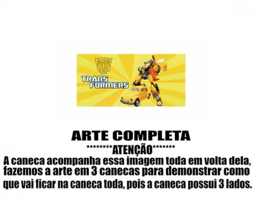 Caneca Polímero Transformers Bumblebee Personalizada