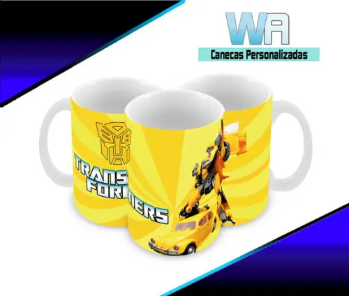 Caneca Polímero Transformers Bumblebee Personalizada