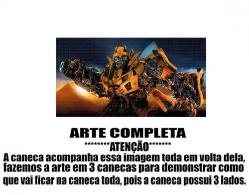 Caneca Polímero Transformers Bumblebee Personalizada