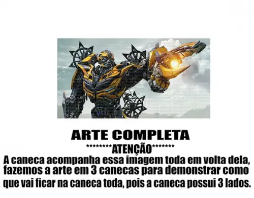 Caneca Polímero Transformers Bumblebee Personalizada