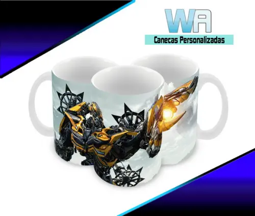 Caneca Polímero Transformers Bumblebee Personalizada
