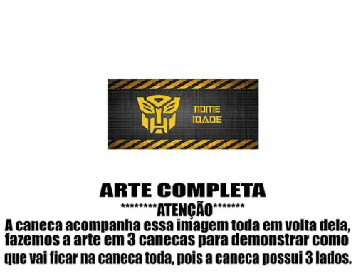 Caneca Polímero Transformers Personalizada