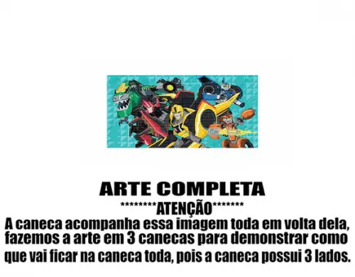 Caneca Polímero Transformers Desenho Personalizada