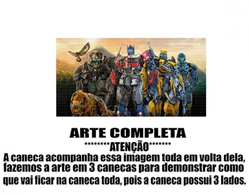 Caneca Polímero Transformers Personalizada