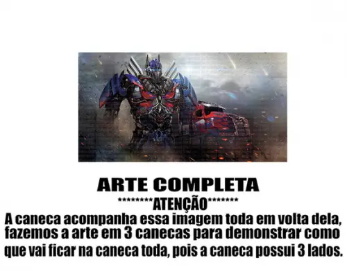 Caneca Polímero Transformers Personalizada