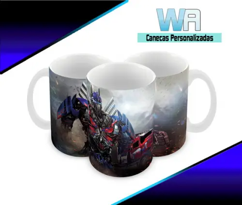 Caneca Polímero Transformers Personalizada