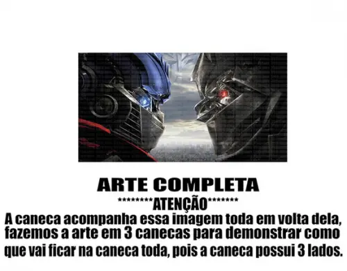 Caneca Polímero Transformers Personalizada
