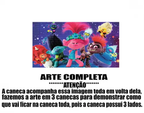 Caneca Polímero Trolls Personalizada