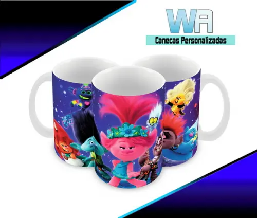 Caneca Polímero Trolls Personalizada