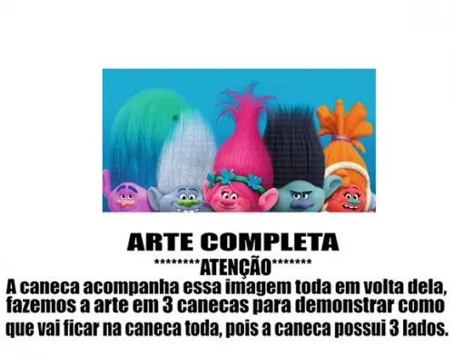 Caneca Polímero Trolls Personalizada