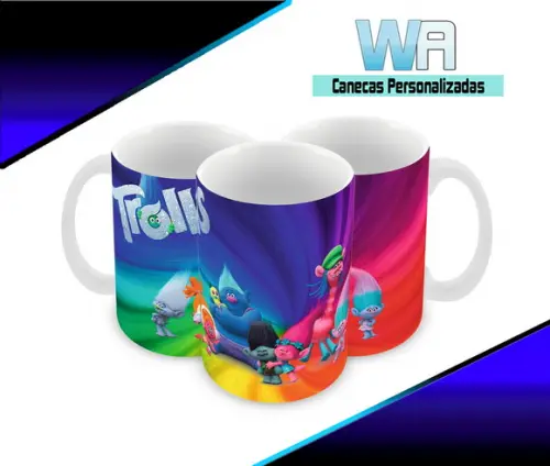 Caneca Polímero Trolls Personalizada