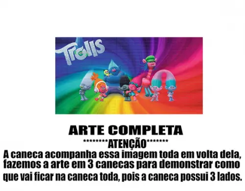 Caneca Polímero Trolls Personalizada