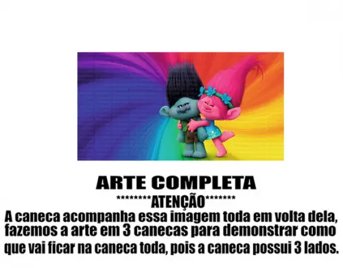 Caneca Polímero Trolls Personalizada