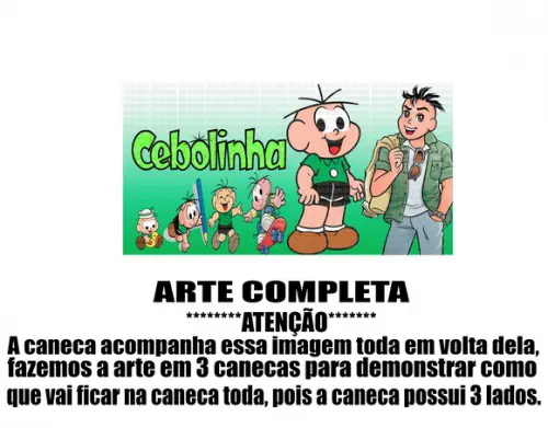Caneca Polímero Turma da Mônica Cebolinha Personalizada