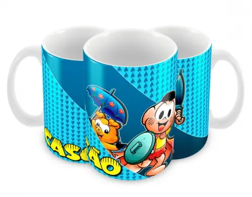 Caneca Polímero Turma da Mônica Cascão Personalizada