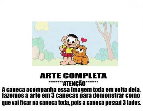 Caneca Polímero Turma da Mônica Cascão Personalizada