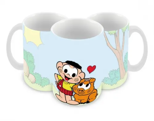 Caneca Polímero Turma da Mônica Cascão Personalizada