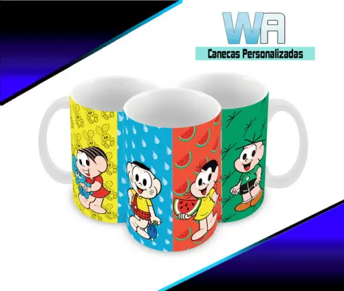 Caneca Polímero Turma da Mônica Personalizada