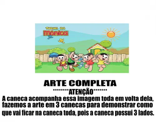 Caneca Polímero Turma da Mônica Personalizada