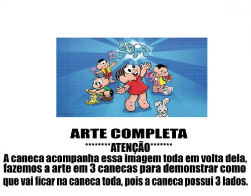 Caneca Polímero Turma da Mônica Personalizada