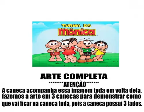 Caneca Polímero Turma da Mônica Personalizada
