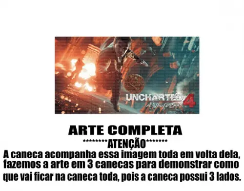Caneca Polímero Uncharted Personalizada
