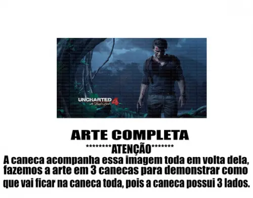 Caneca Polímero Uncharted Personalizada