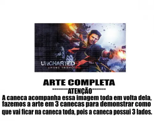Caneca Polímero Uncharted Personalizada