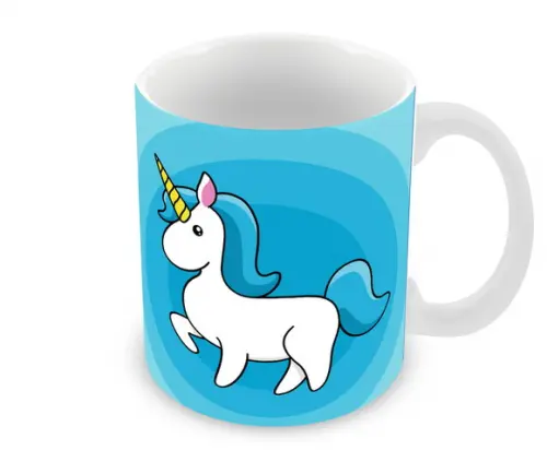 Caneca Polímero Unicórnio Menino Personalizada