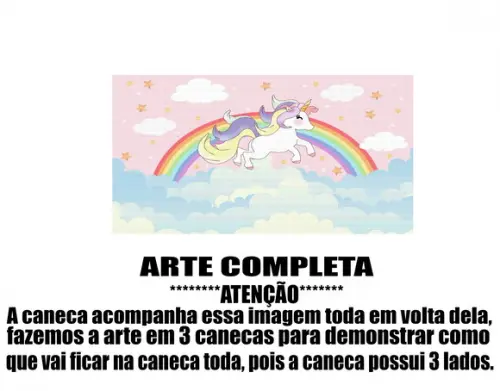 Caneca Polímero Unicórnio Personalizada