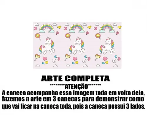 Caneca Polímero Unicórnio Personalizada