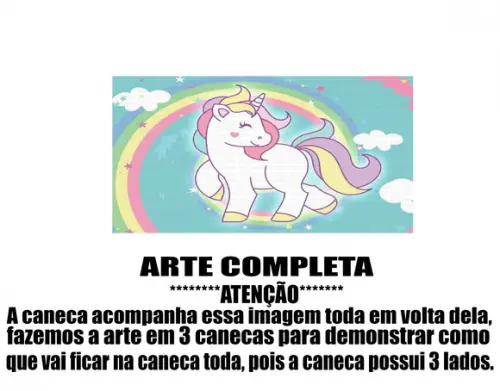Caneca Polímero Unicórnio Personalizada
