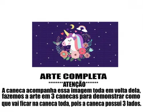 Caneca Polímero Unicórnio Personalizada
