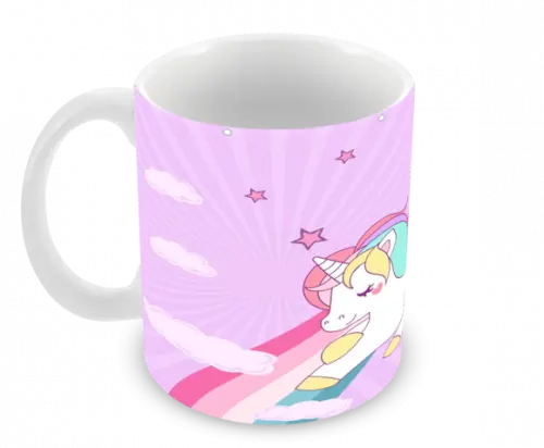 Caneca Polímero Unicórnio Personalizada