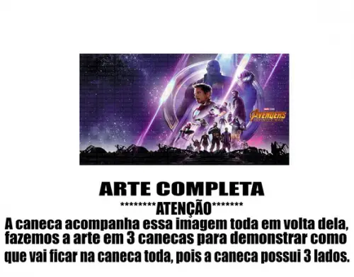 Caneca Polímero Vingadores Ultimato Personalizada