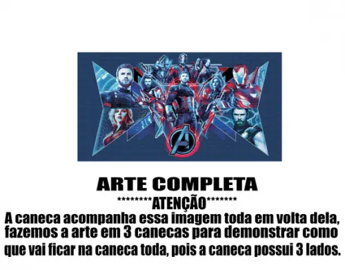 Caneca Polímero Vingadores Ultimato Personalizada