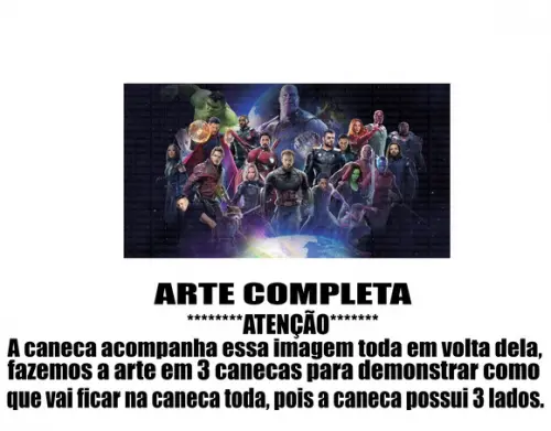 Caneca Polímero Vingadores Ultimato Personalizada