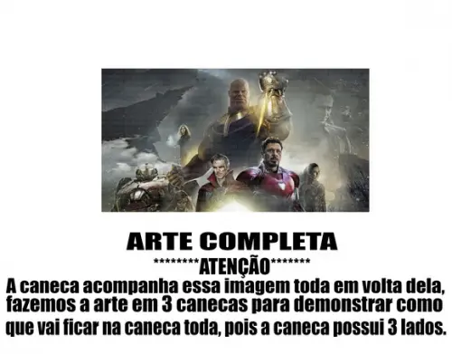 Caneca Polímero Vingadores Ultimato Personalizada