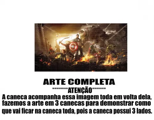 Caneca Polímero Vingadores Ultimato Personalizada