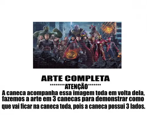 Caneca Polímero Vingadores Ultimato Personalizada