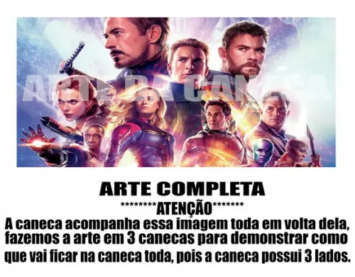 Caneca Polímero Vingadores Ultimato Personalizada