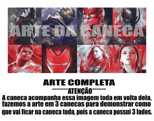 Caneca Polímero Vingadores Ultimato Personalizada