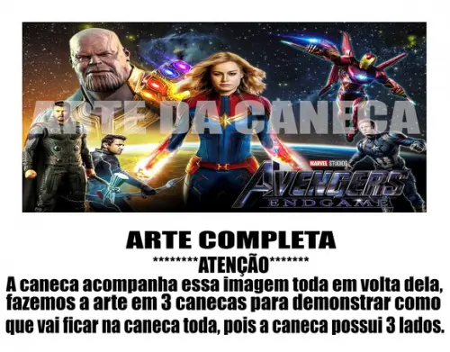 Caneca Polímero Vingadores Ultimato Personalizada