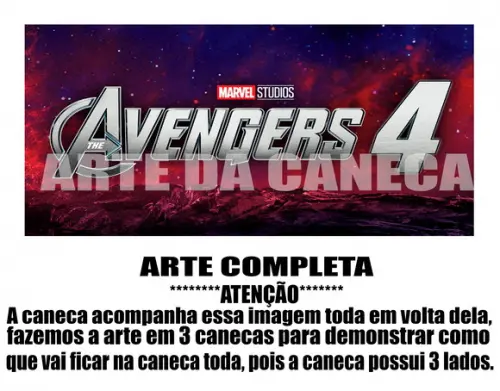 Caneca Polímero Vingadores Ultimato Personalizada